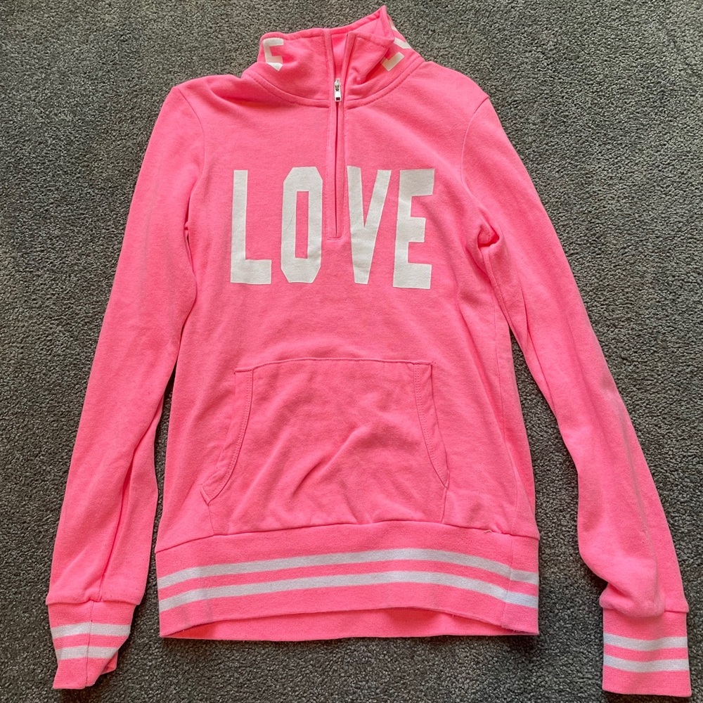 Pink women’s quarter zip shirt, size small!